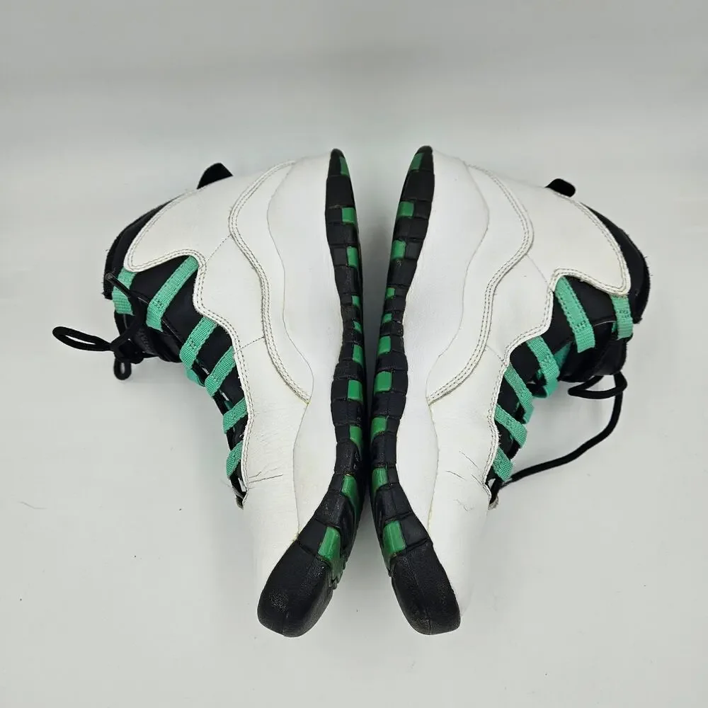 Nike Air Jordan 10 Retro Verde White Green Sneakers‎ Youth 6Y Fair Condition